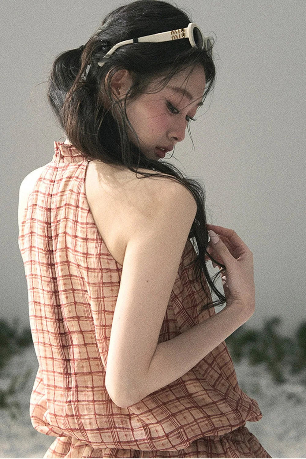 Maple Red Plaid Halter Top