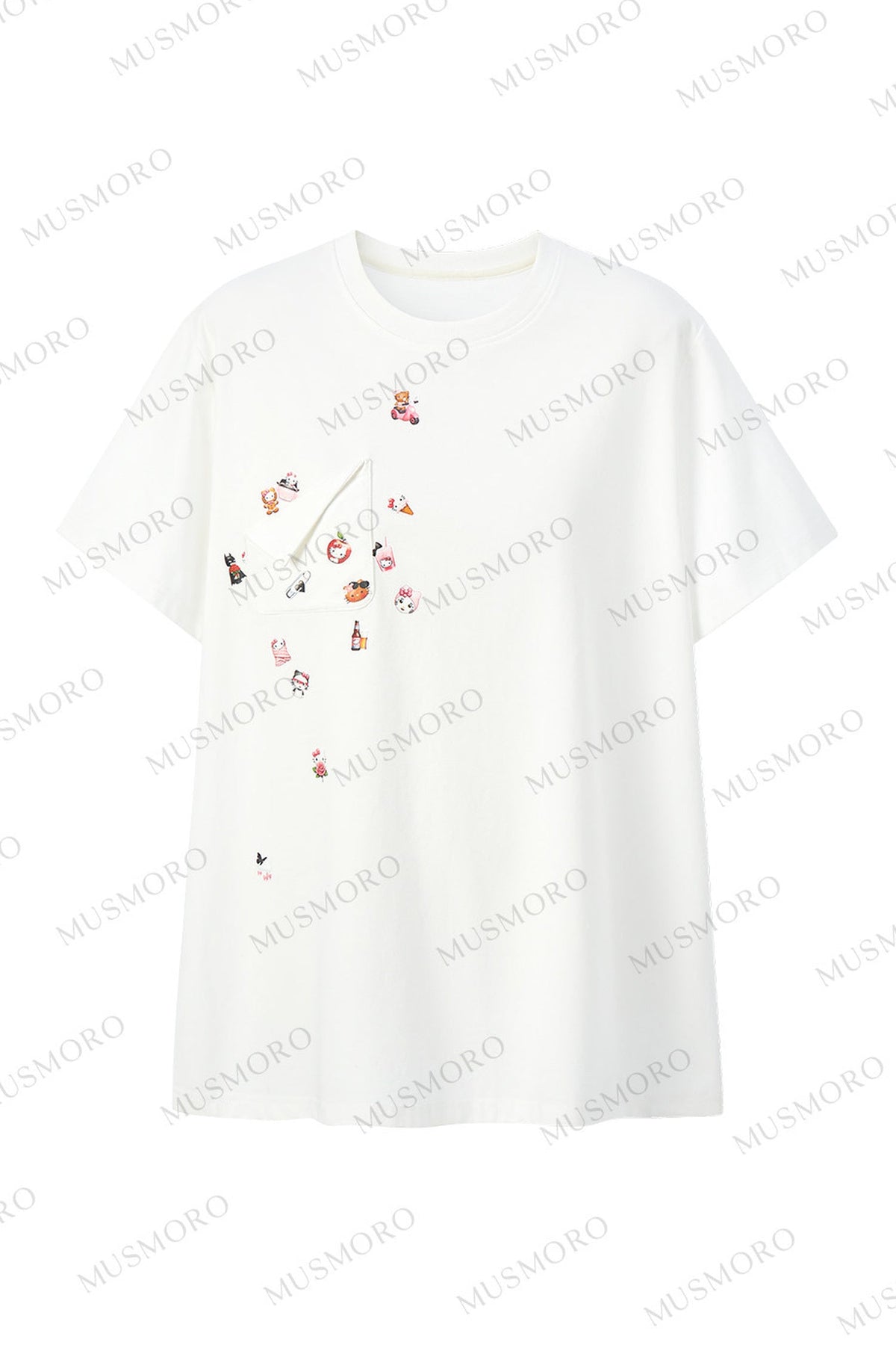 Meow-Chan Print Oversized Blouse