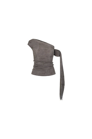 Mesh Off-Shoulder Ribbon Camisole Top