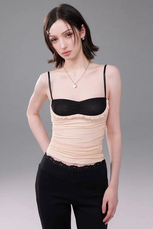 Mesh Patchwork Camisole