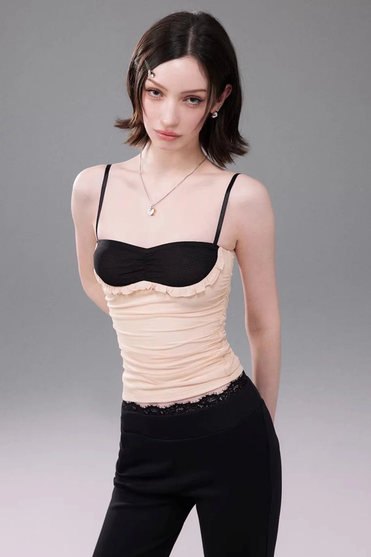 Mesh Patchwork Camisole