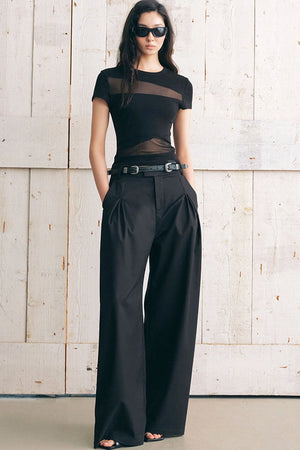 Mesh Spliced Slim Fit T-Shirt