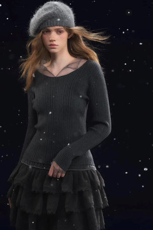 Mesh Splicing High-Elastic Base Shirt