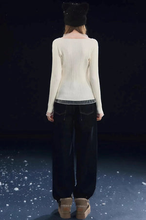 Mesh Splicing High-Elastic Base Shirt