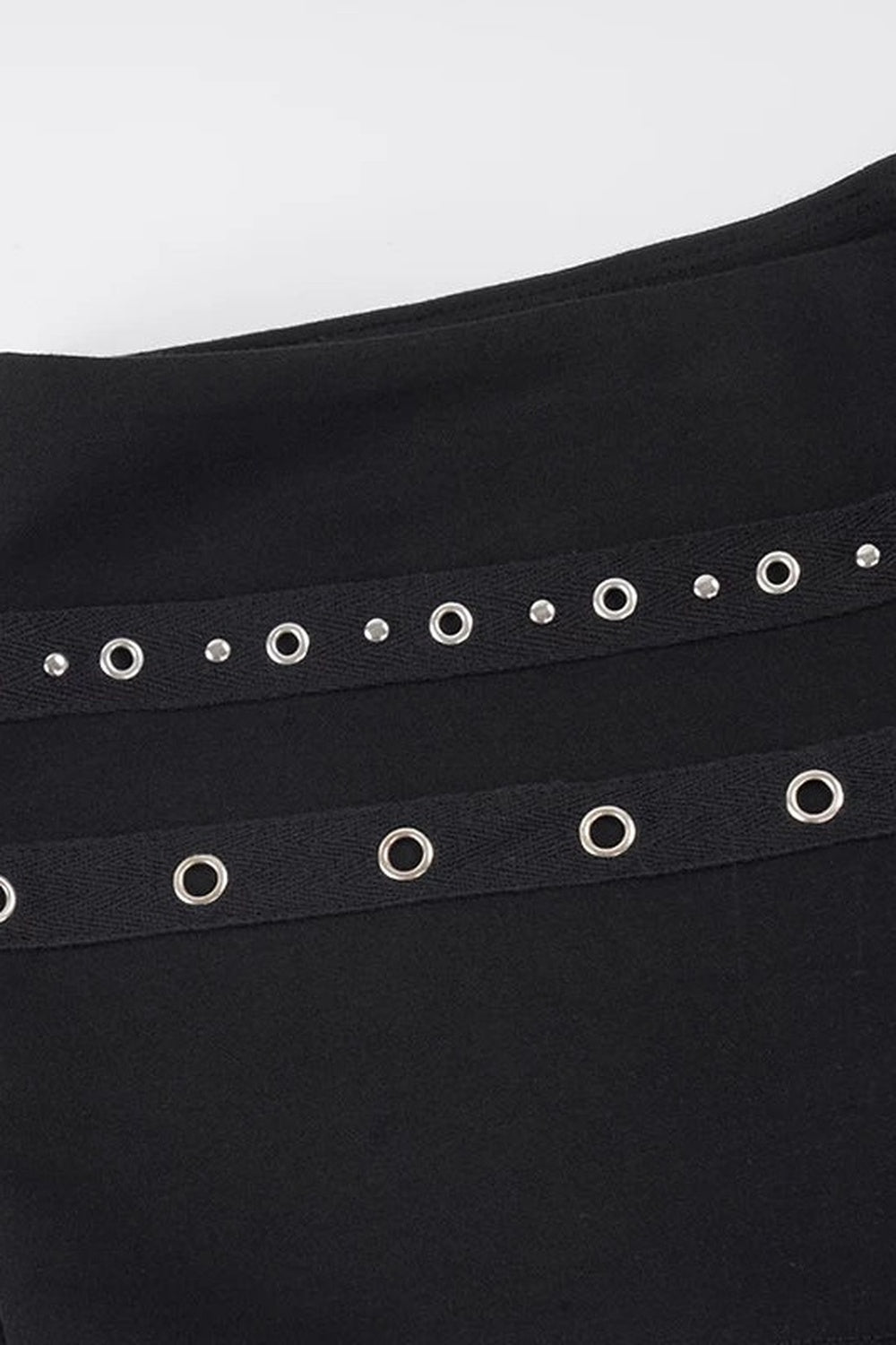 Metal Rivet Cross Strap Low-Waist Shorts