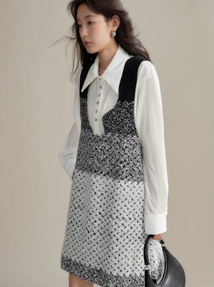 Mid-length knitted vest dress