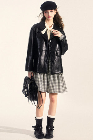 Midi Leather Jacket Set-Up