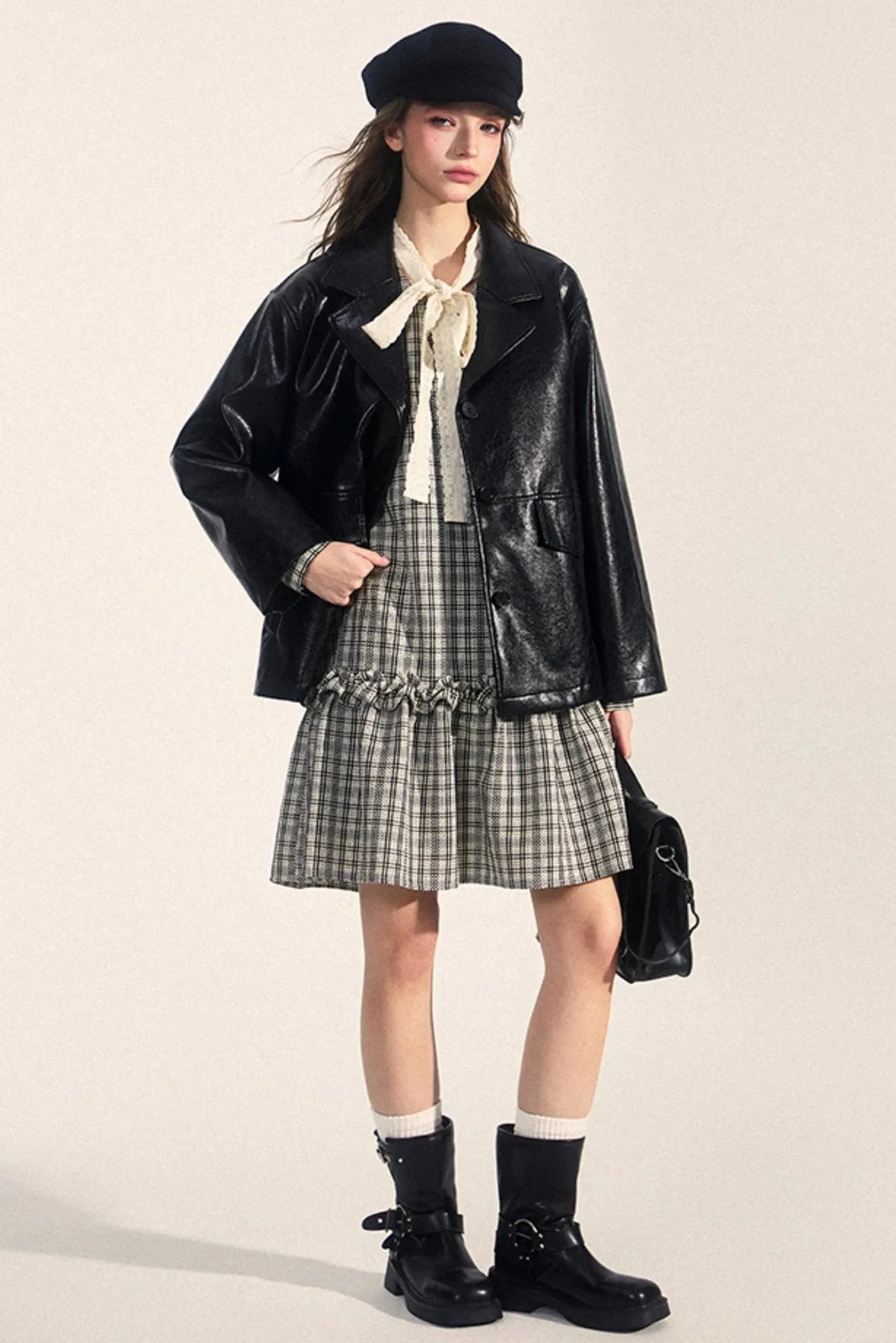 Midi Leather Jacket Set-Up
