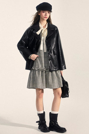 Midi Leather Jacket Set-Up