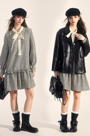 Midi Leather Jacket Set-Up