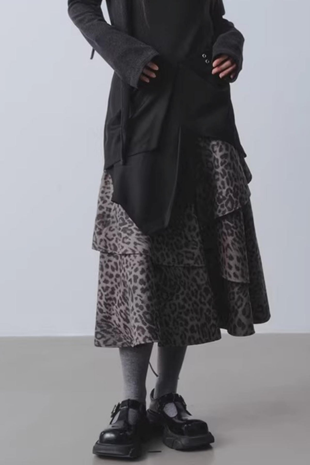 Midnight Forest Leopard Skirt