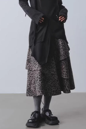 Midnight Forest Leopard Skirt