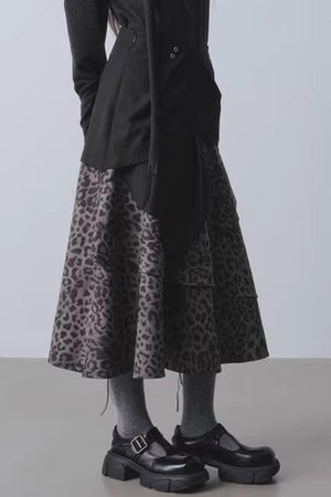 Midnight Forest Leopard Skirt