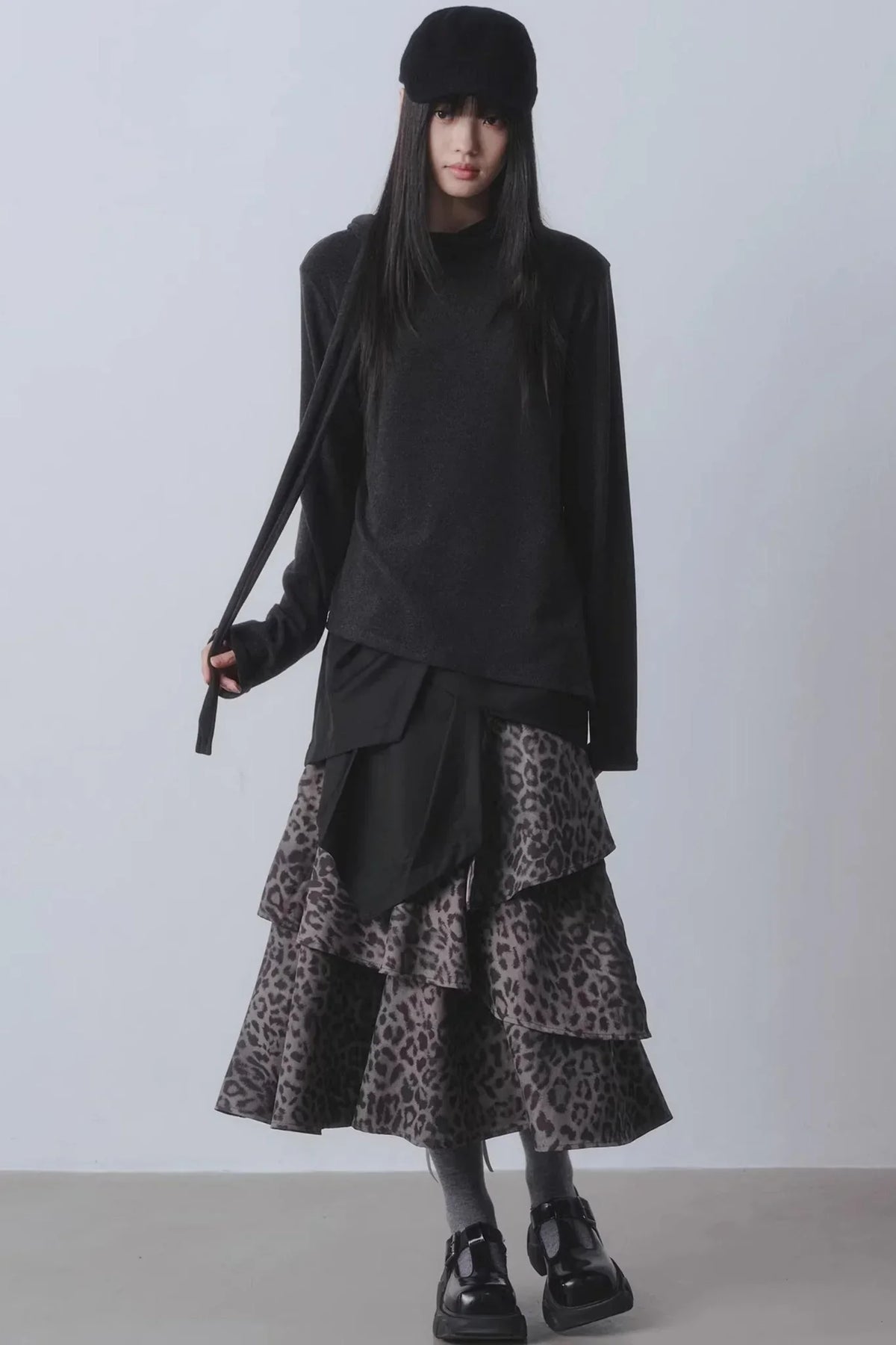 Midnight Forest Leopard Skirt