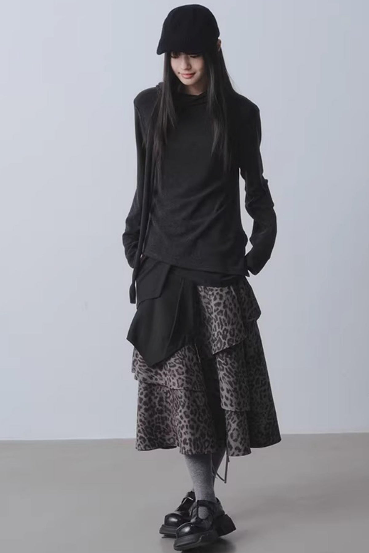 Midnight Forest Leopard Skirt