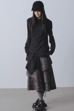 Midnight Forest Leopard Skirt