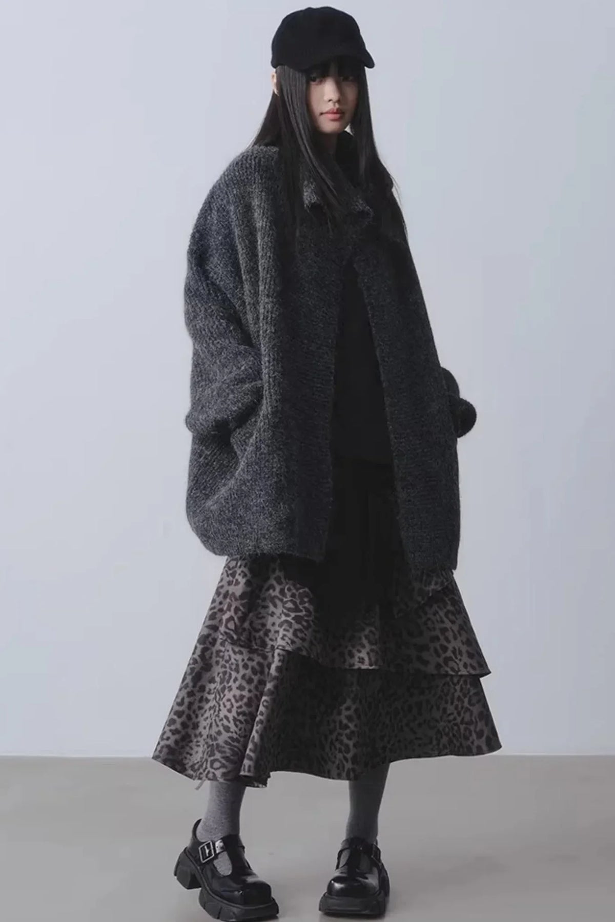 Midnight Forest Leopard Skirt