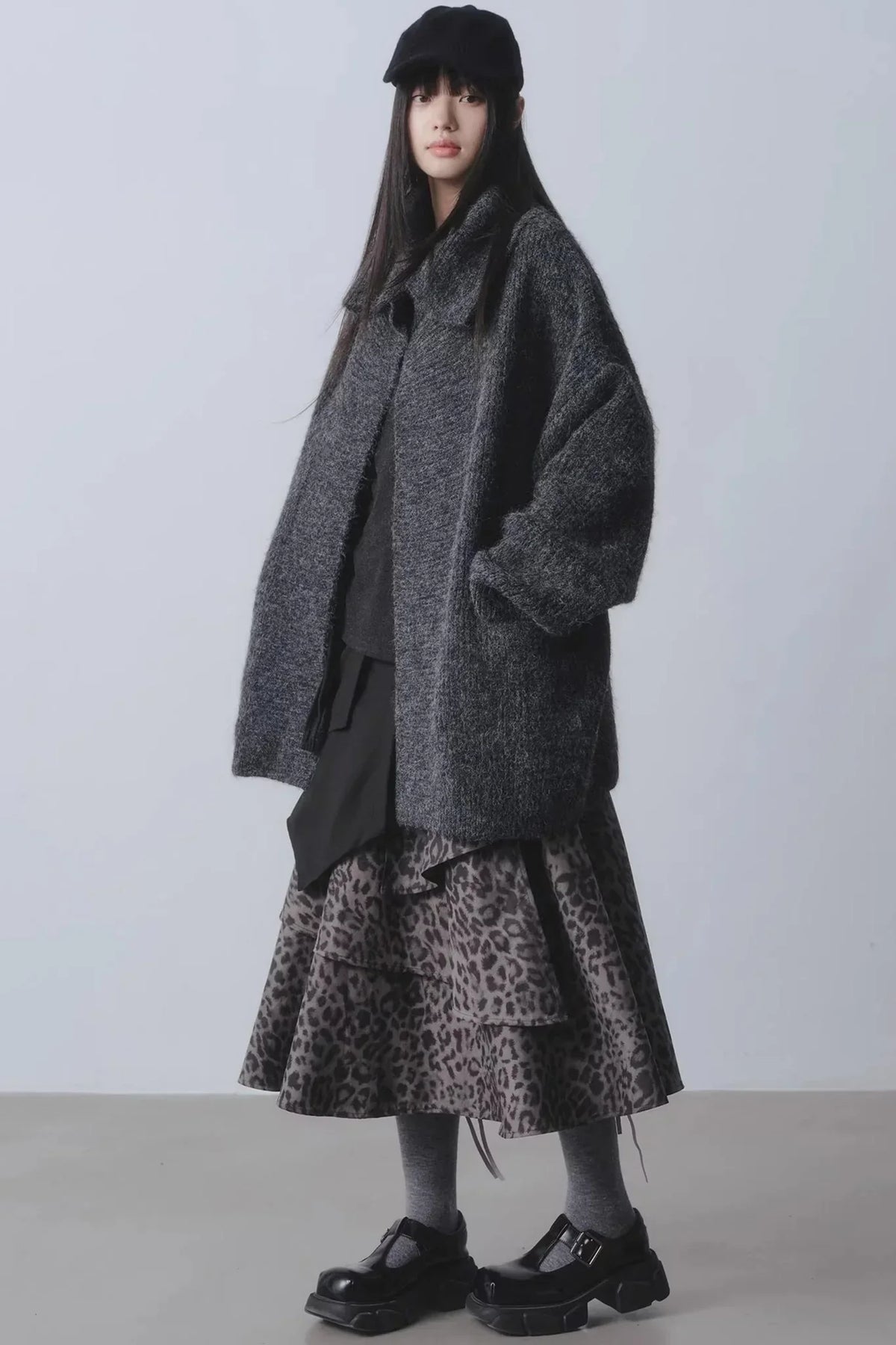 Midnight Forest Leopard Skirt