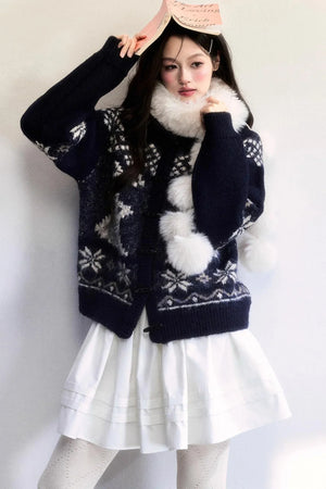 Milk Velvet Pom-Pom Scarf