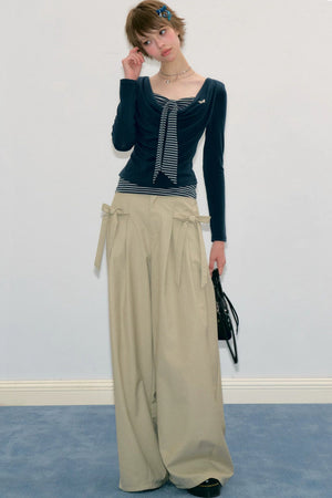 Milky Apricot Wide-Leg Pants