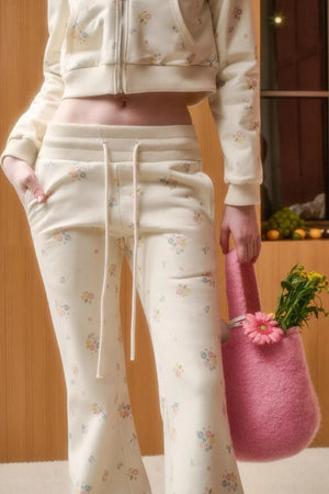 Milky Way Floral Fur Collar Jacket Set-Up