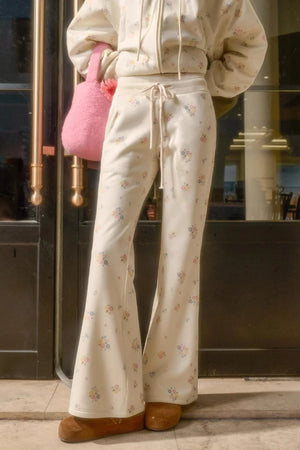 Milky Way Floral Fur Collar Jacket Set-Up