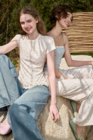 Milky Way Knit Lace Top