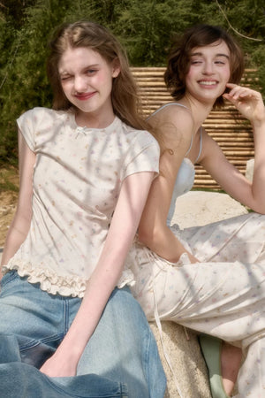 Milky Way Knit Lace Top