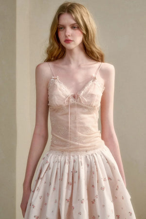 Milky Way Lace Ruched Top