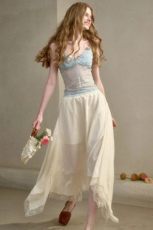 Milky Way Lace Ruched Top