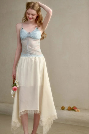 Milky Way Lace Ruched Top