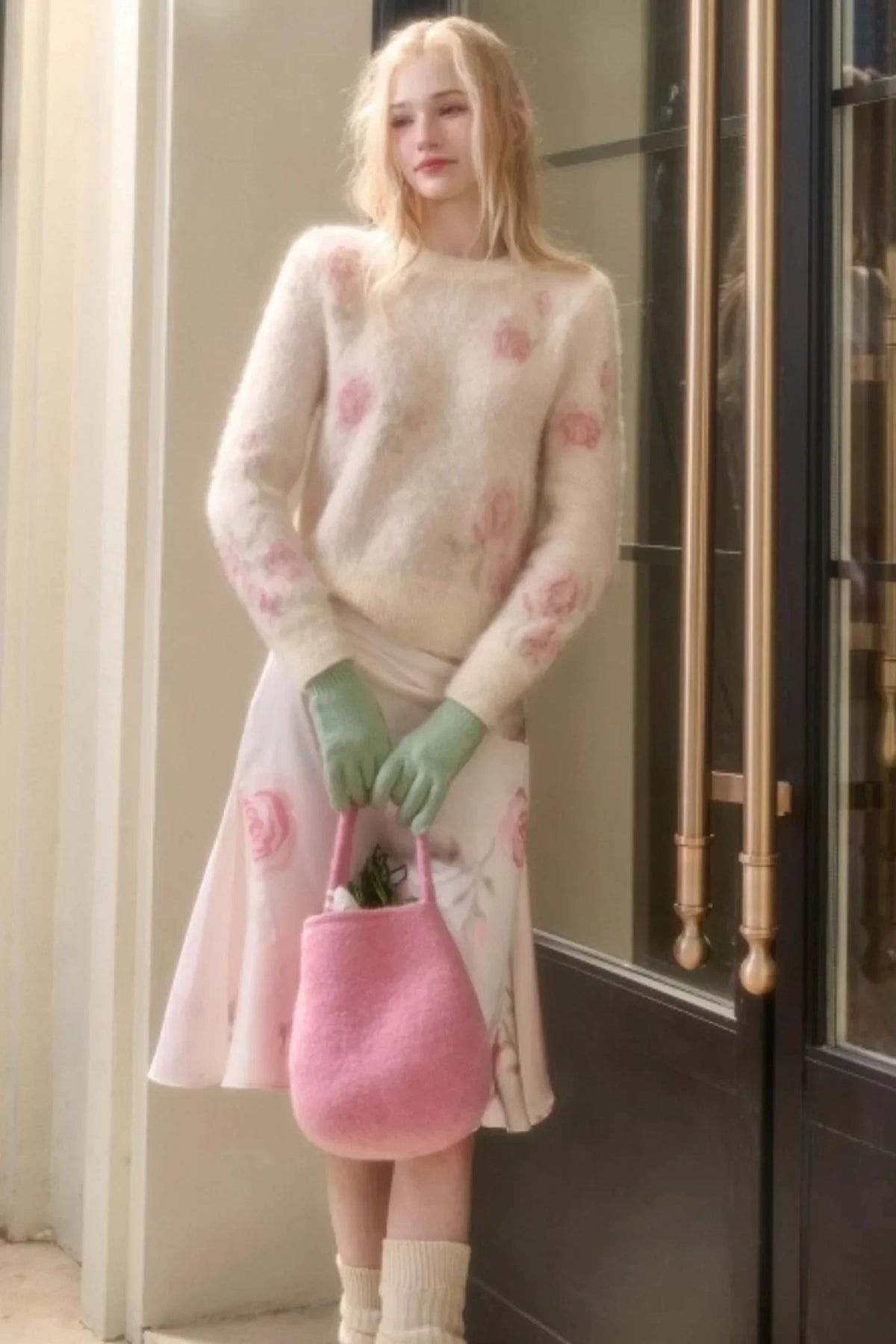 Milky Way Wool Sweater & Skirt Set-Up