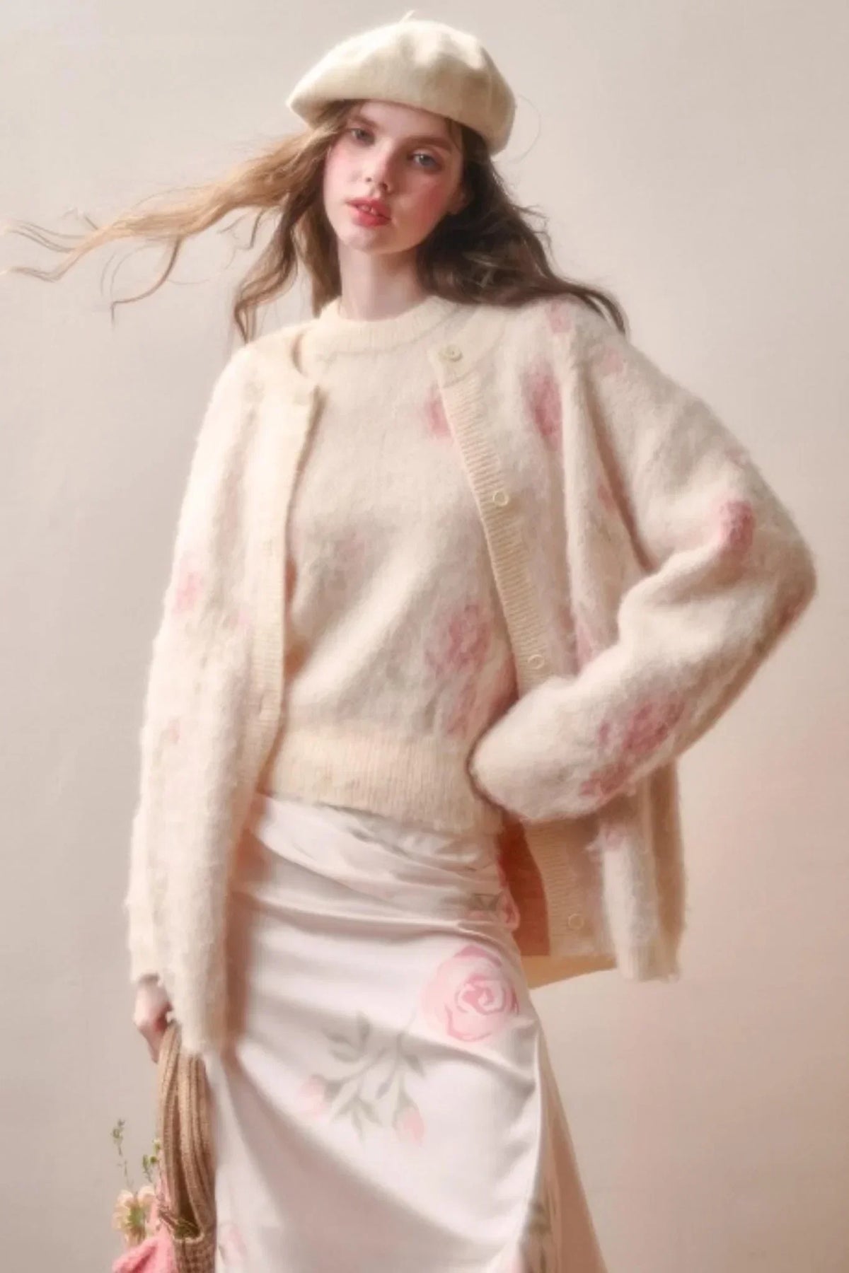 Milky Way Wool Sweater & Skirt Set-Up
