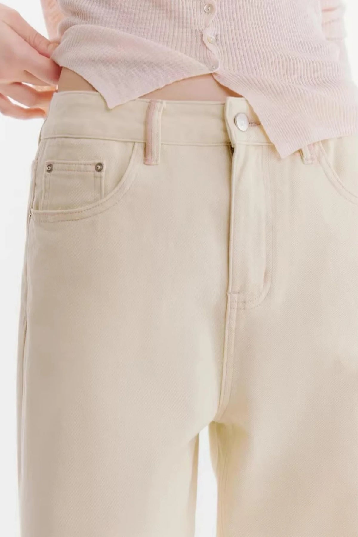 Milky White Cotton Pants