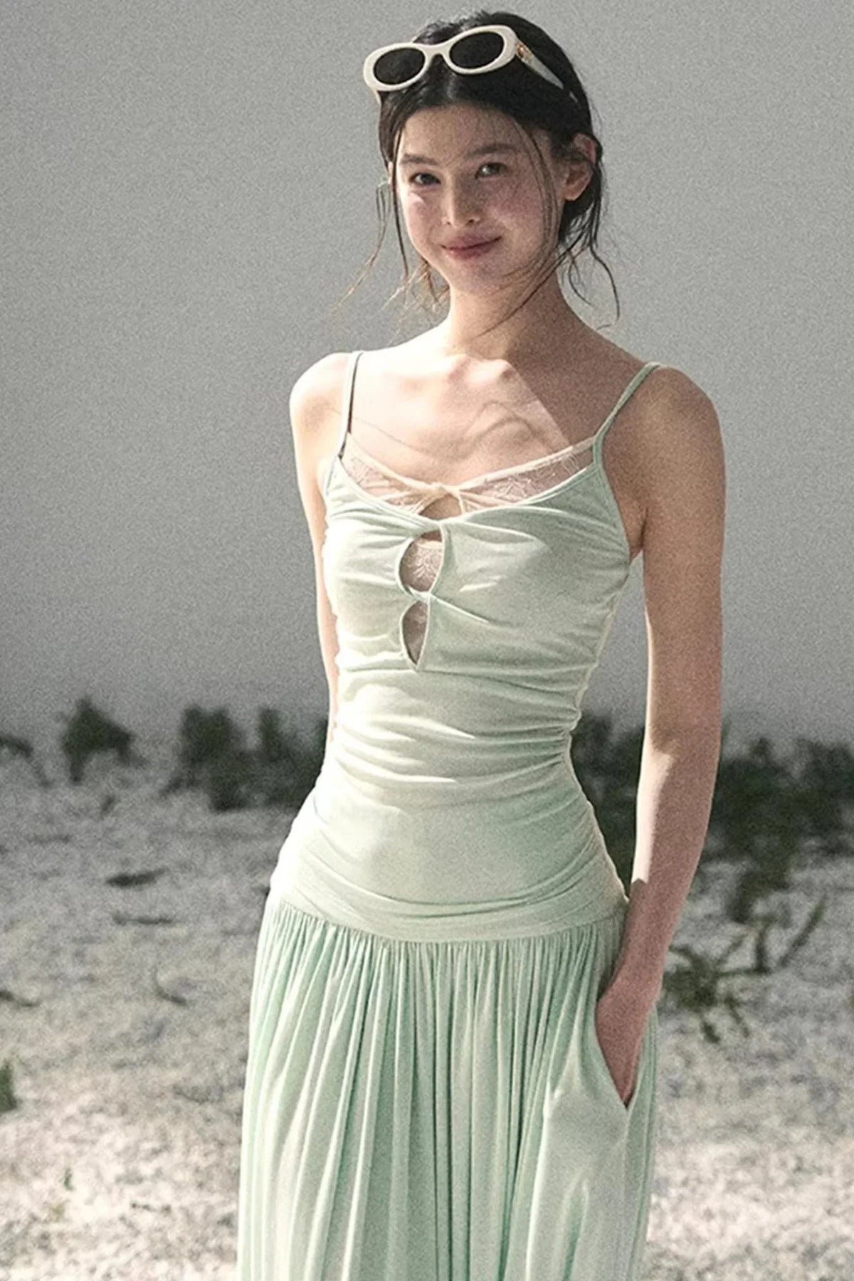 Mint Afternote Lace Two-Piece Set-Up