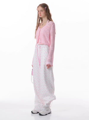 Mint Bow Sunscreen Knit Cardigan Coat