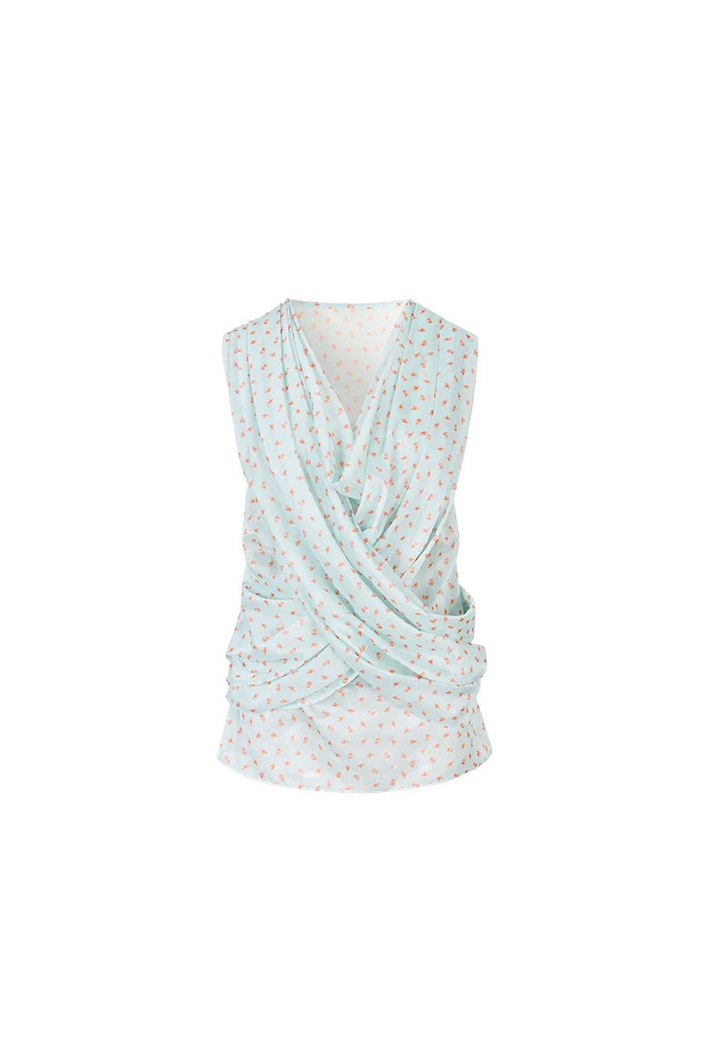 Mint Floral Cross-Neck Camisole Top