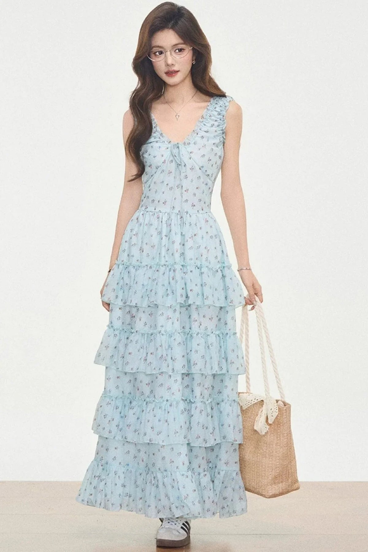 Mint Green Floral Dress