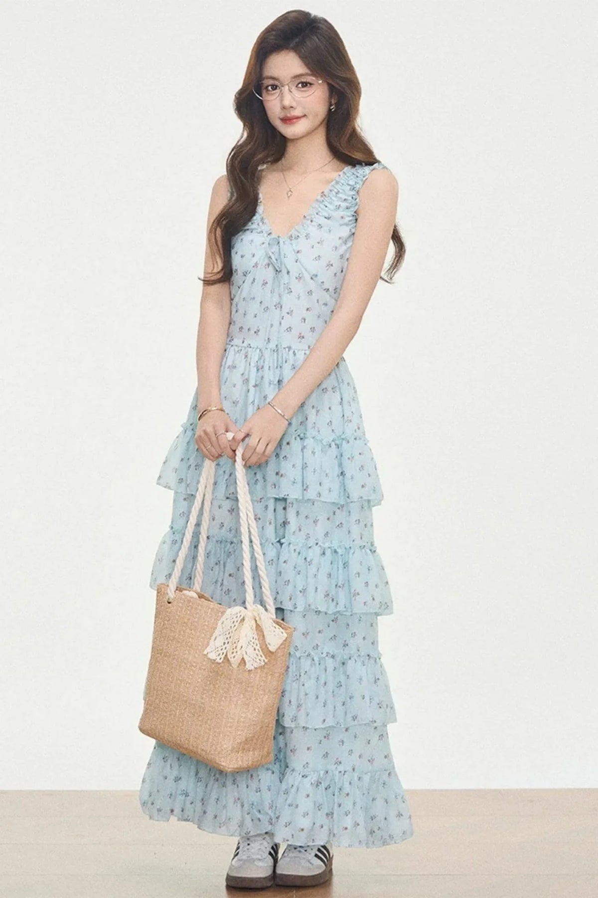 Mint Green Floral Dress