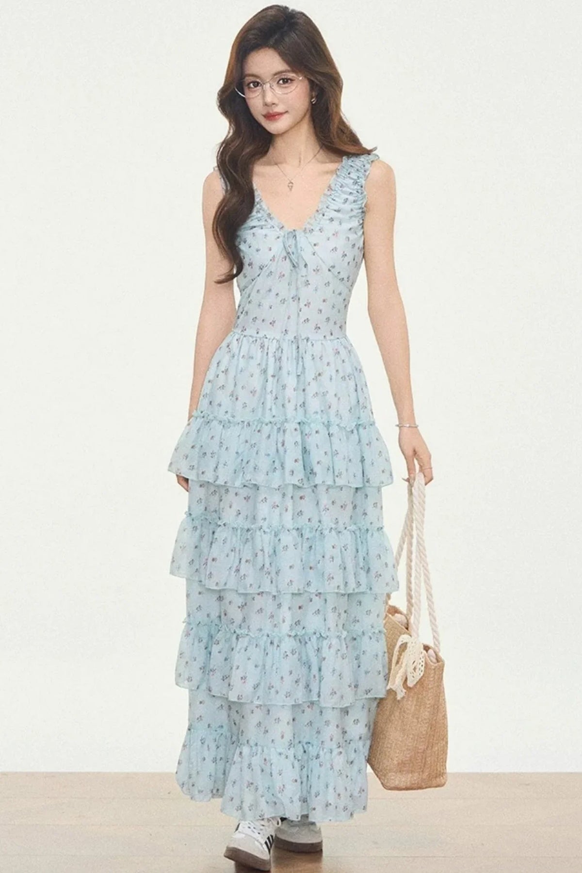 Mint Green Floral Dress