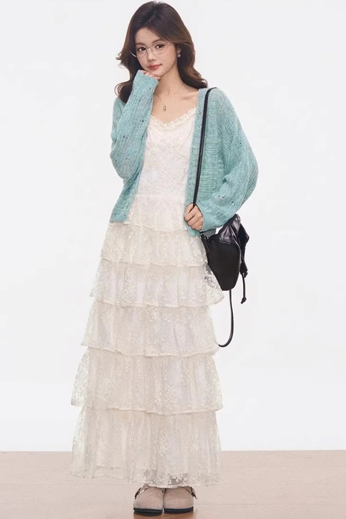 Mint Green Lace Dress Set-Up