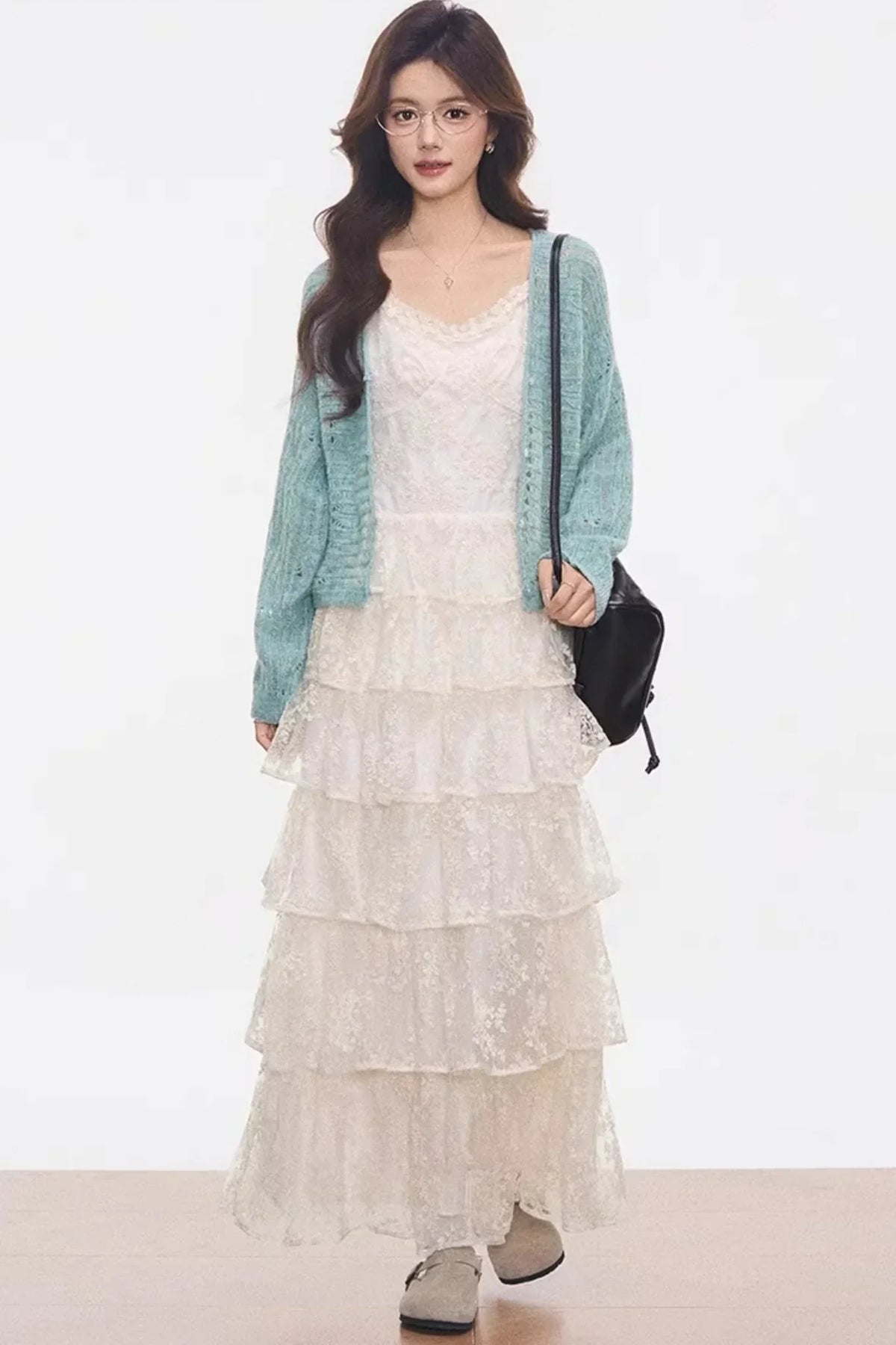 Mint Green Lace Dress Set-Up