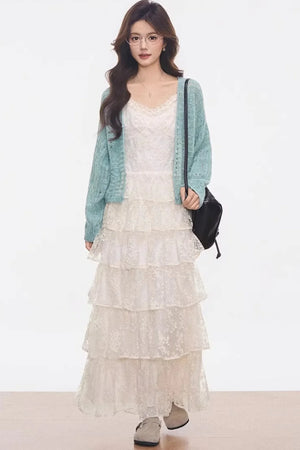Mint Green Lace Dress Set-Up