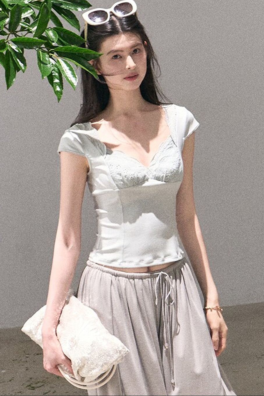 Mint Green Lace Slim Top