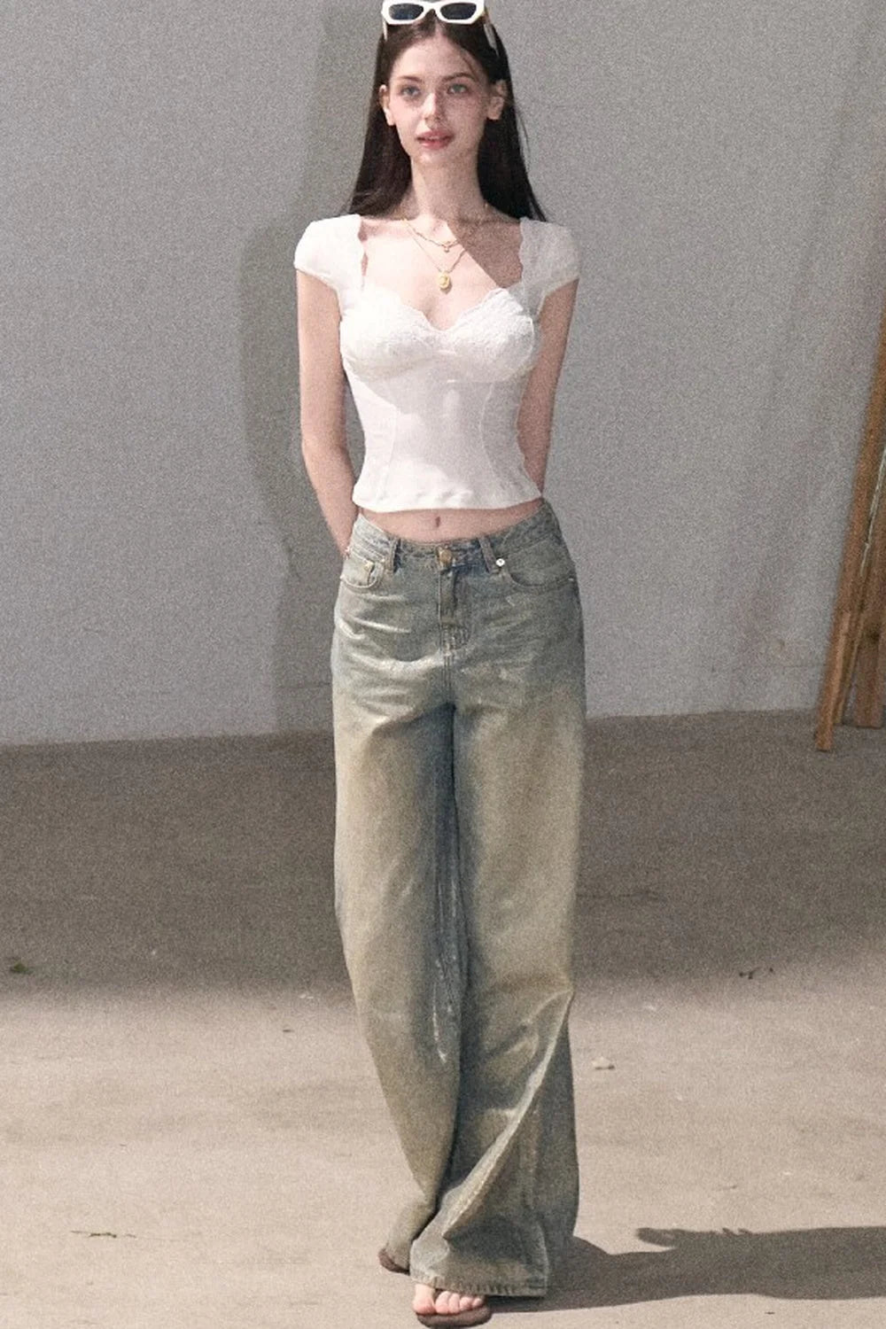 Mint Green Lace Slim Top