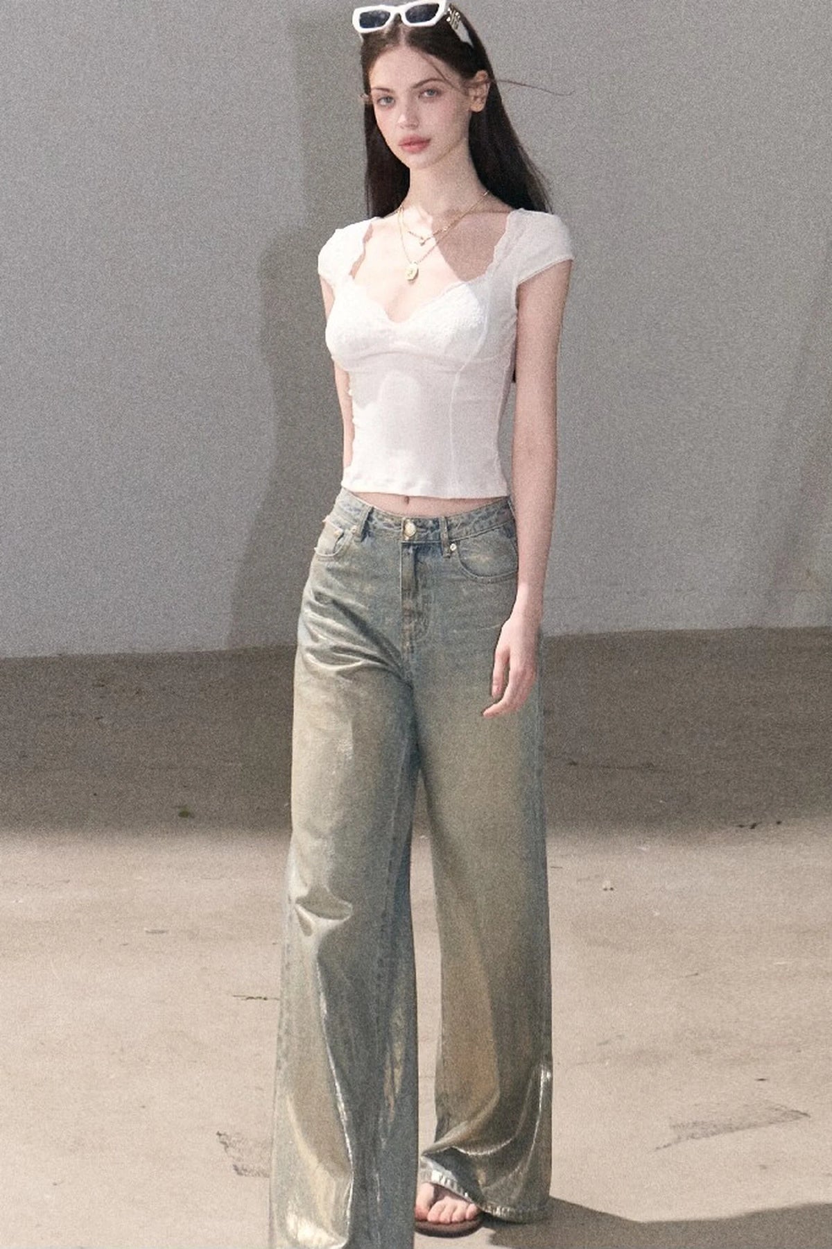 Mint Green Lace Slim Top