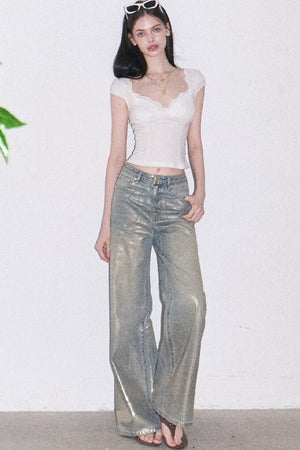 Mint Green Lace Slim Top