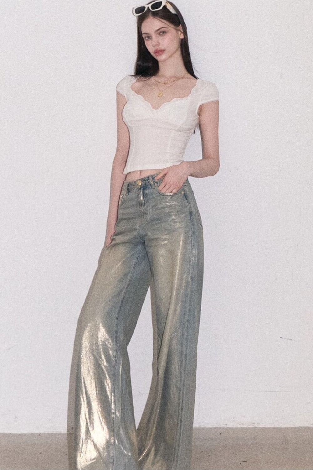 Mint Green Lace Slim Top