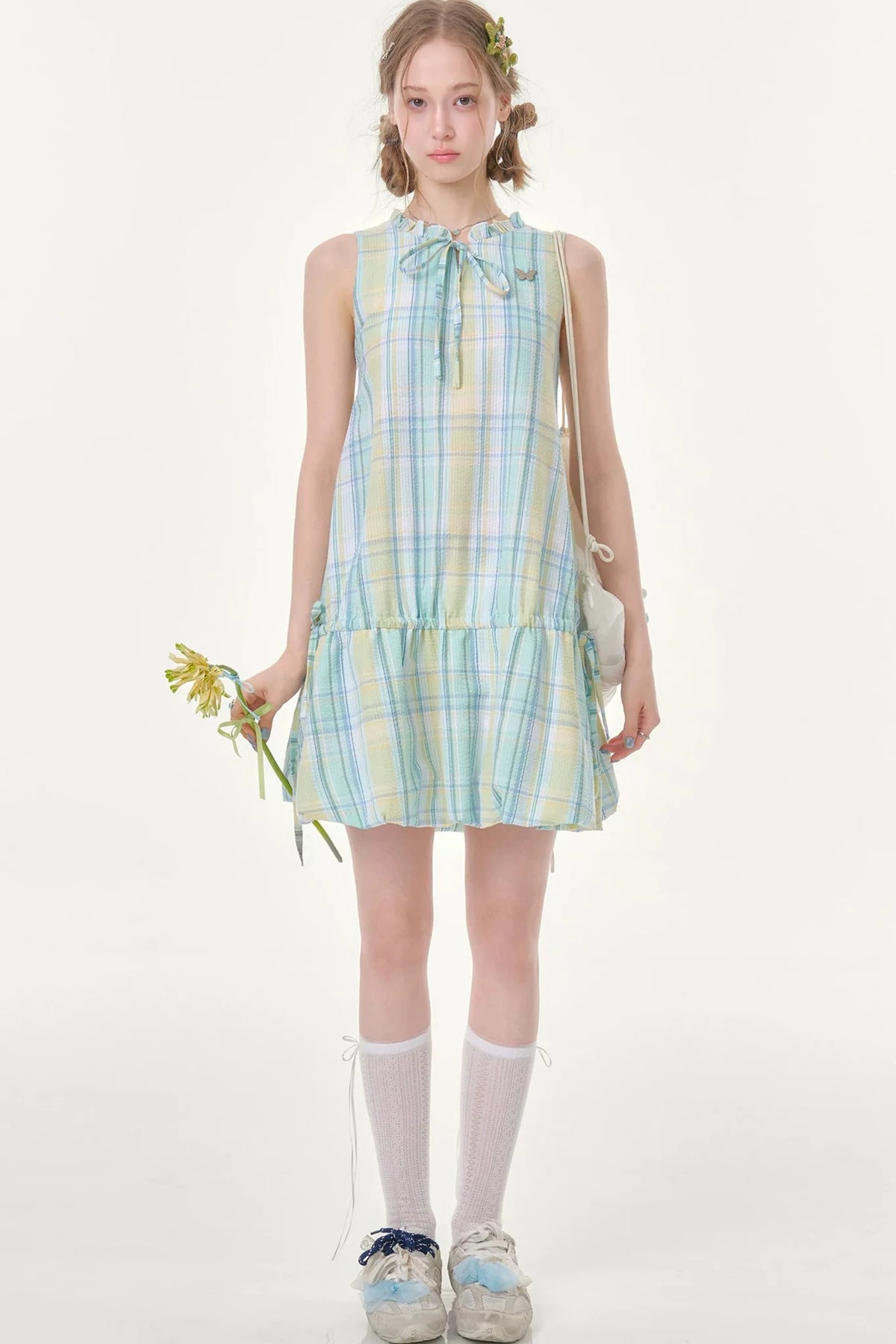 Mint Green Plaid Dress