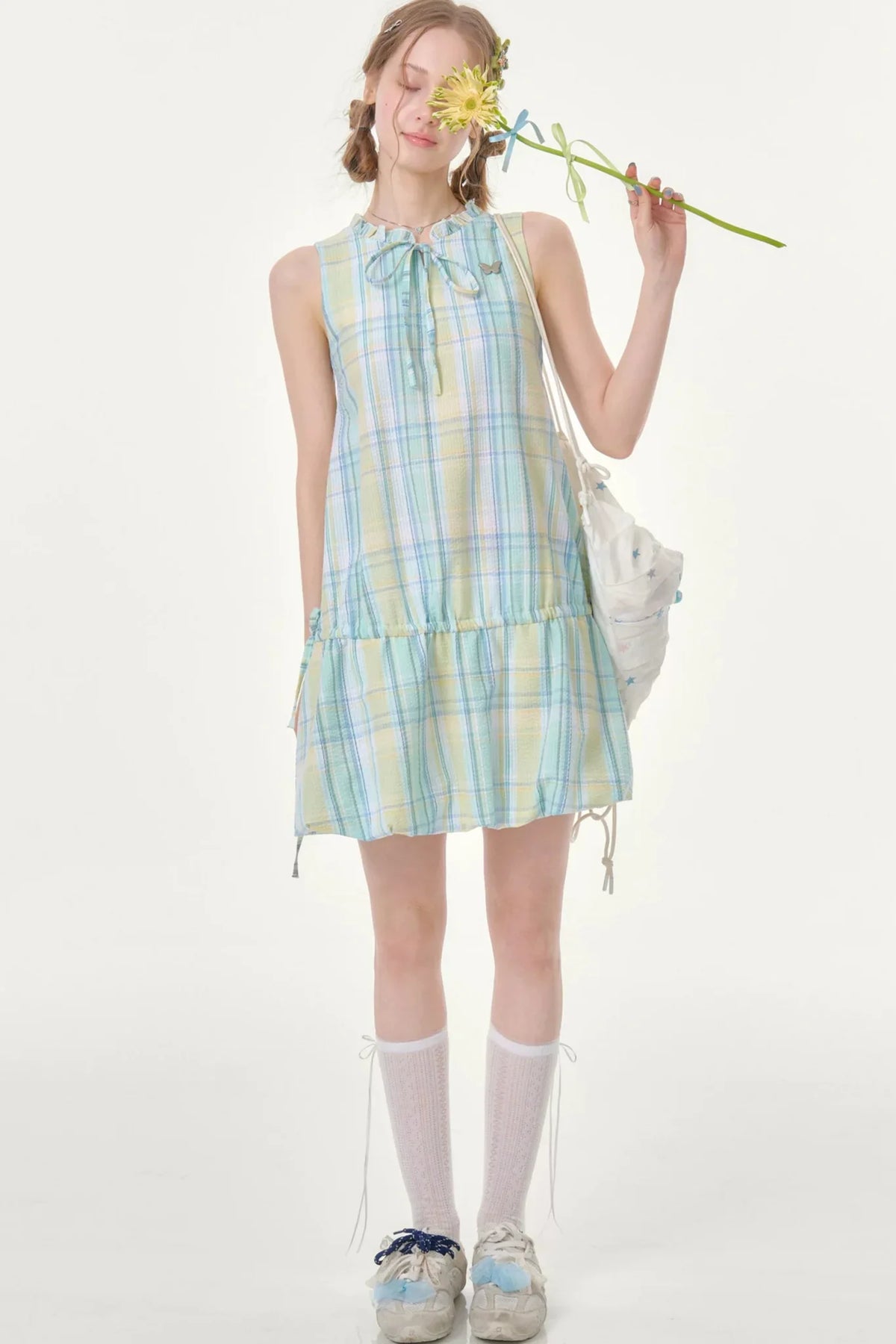 Mint Green Plaid Dress